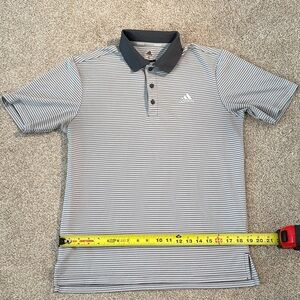 Adidas Men's Golf Polo Shirt - Gray Stripes